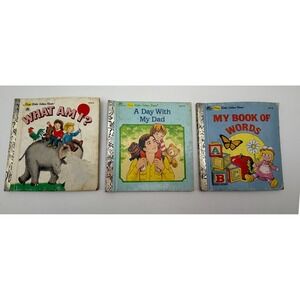 Vintage First Little Golden Books Lot of 3 What Am I My Book of Words 1980s k059